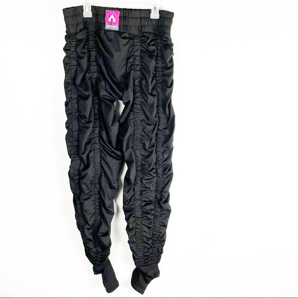 AGOGIE Black Ruched  Wearable Drawstring Waist Compression +40 Leggings Large - Picture 2 of 8